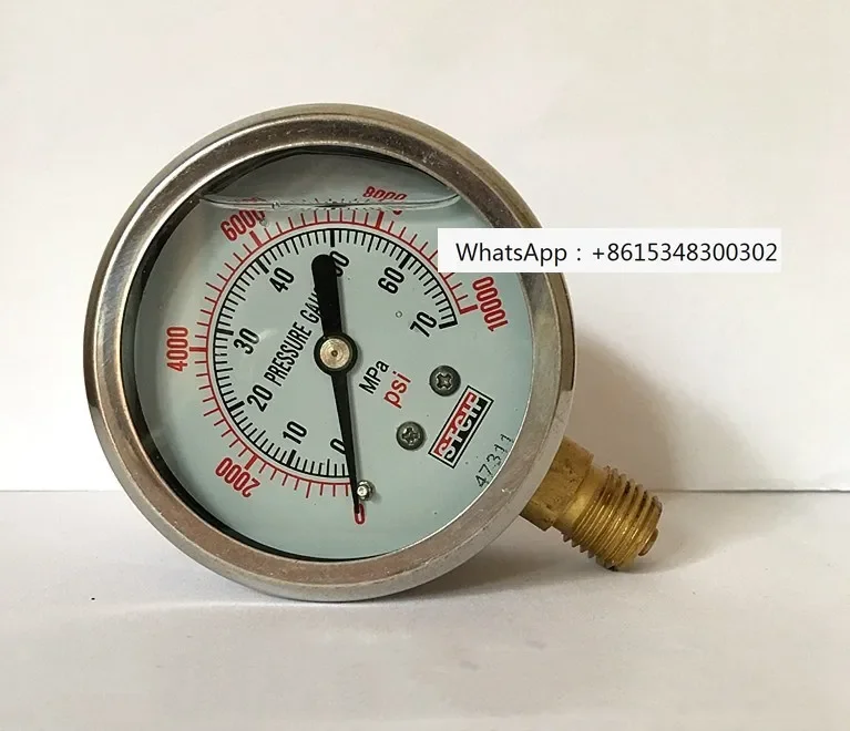 Shock proof pressure gauge yn-600-100mpa 1 / 4 oil pressure gauge 0-1000bar high pressure Hydraulic