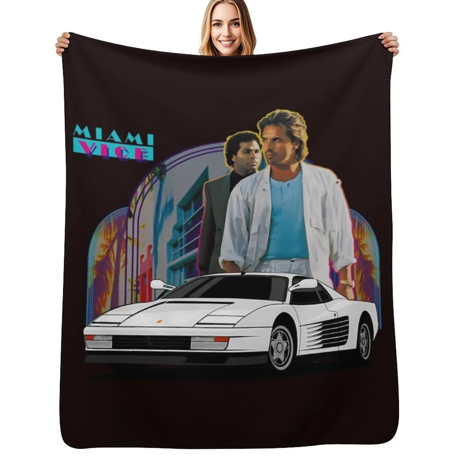 

Miami Vice Testarossa Throw Blanket blankets and throws Thin warm winter Plush Blankets