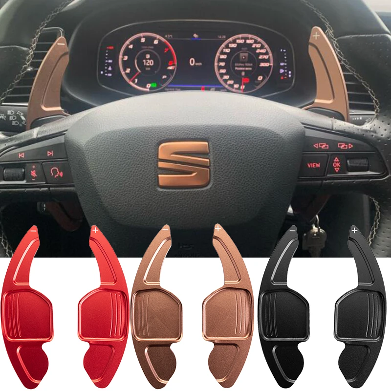 Paddle Shifter For Seat Alhambra Ateca Leon4 5F FR Cupra Car Steering Wheel Paddles Extend DSG Stickers for Seat leon 2021 mk4 view 3