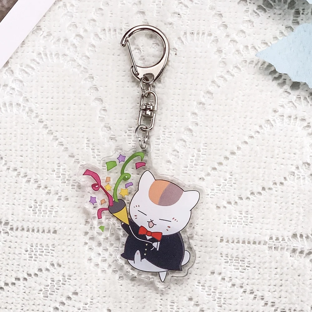 1/12PCS Anime Natsume's Book of Friends Acrylic Keychain Accessories Keyrings Friends Gifts Funny Bag Charms Backpack Pendant