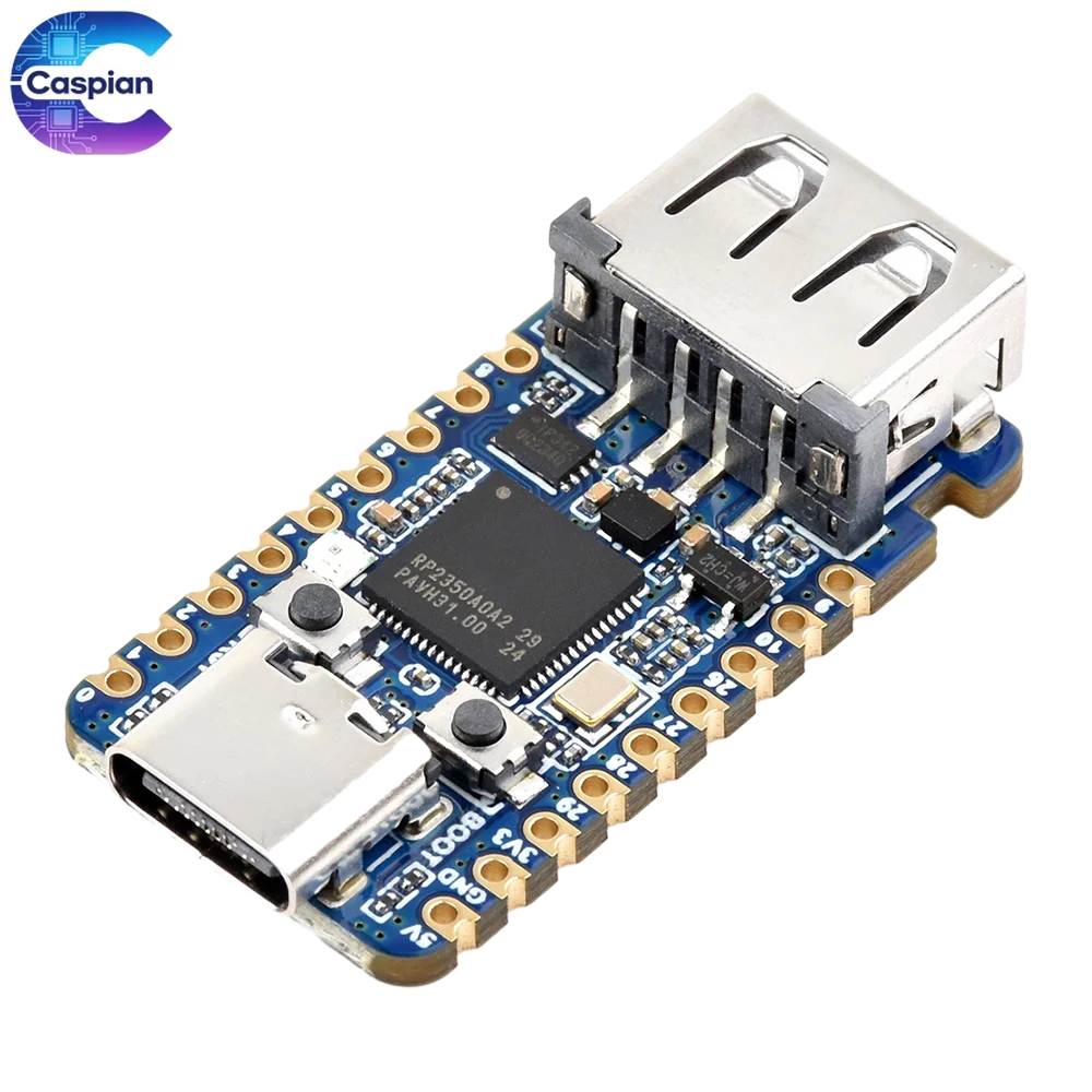 RP2350A 15-Pin GPIO Board, USB-A Expansion Hub, Mini Dev Module for Projects
