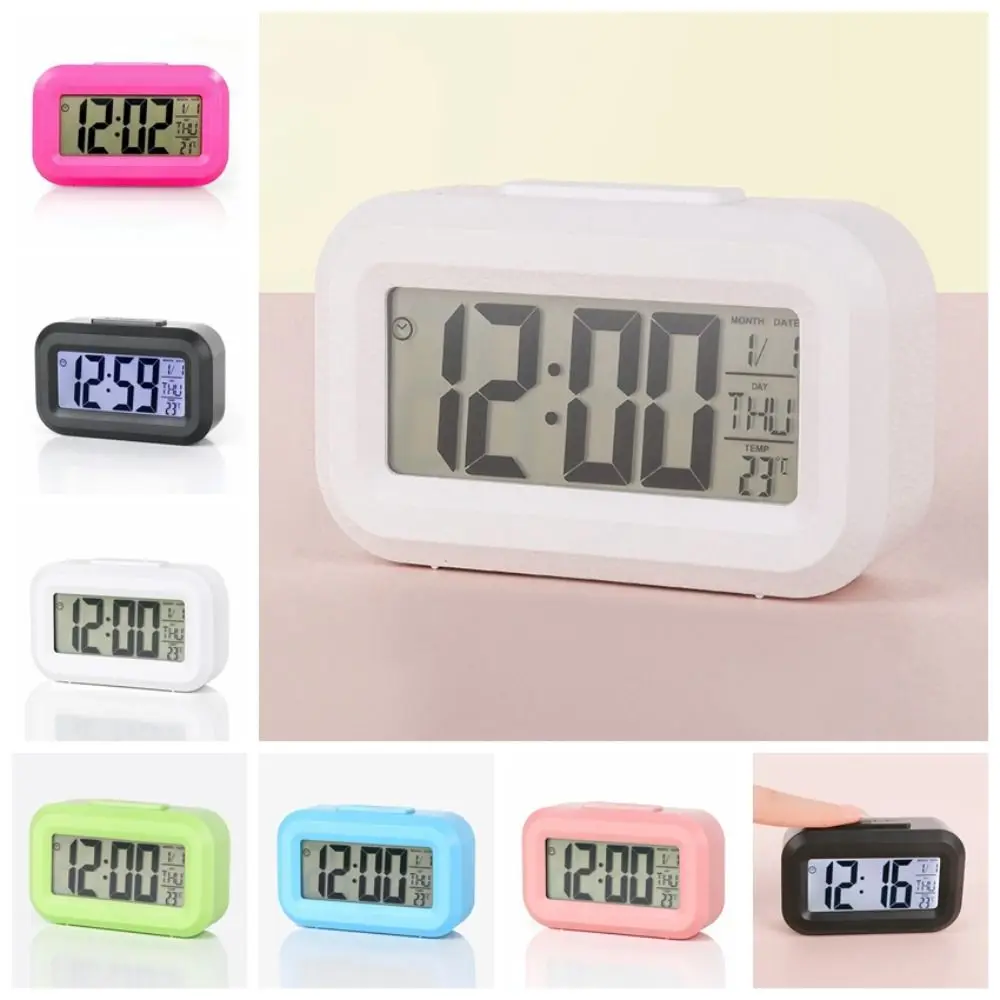 

Plastic Digital Alarm Clock Silent Portable LED Electronic Clock Digital Display Silent Snooze Clock Temperature Display