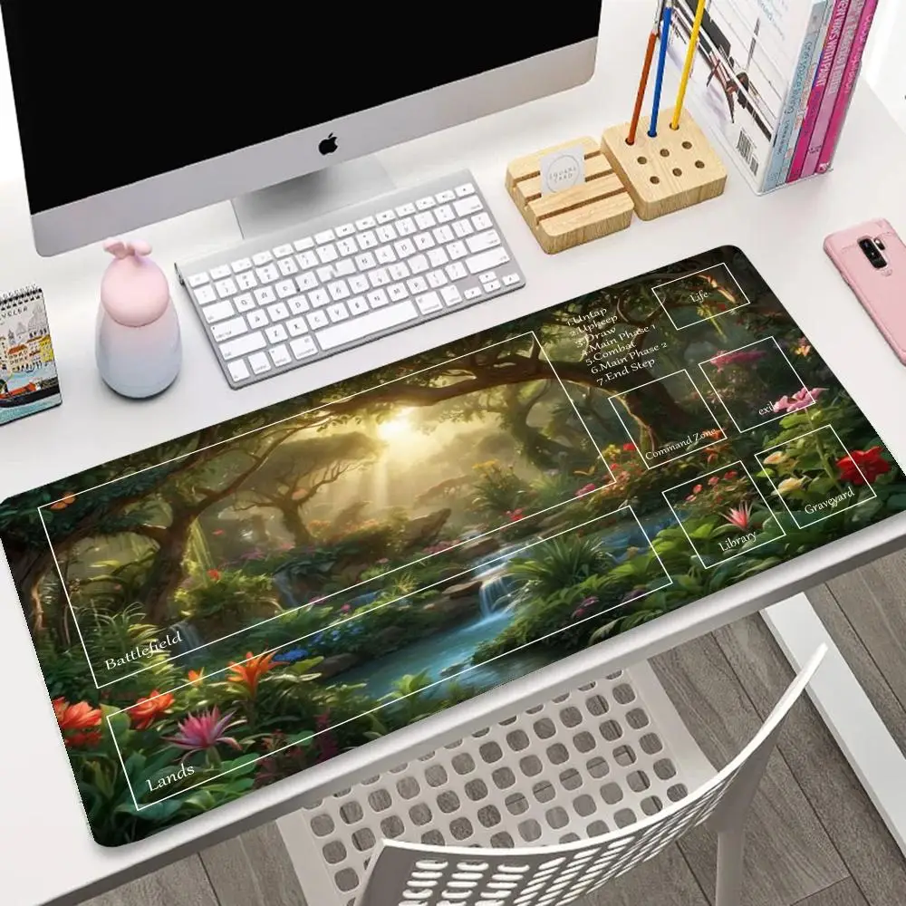 

Коврик для мыши, игровой коврик Green Forest TCG CCG, торговая карточная игра, компьютерный стол, большой резиновый размер, утолщенный