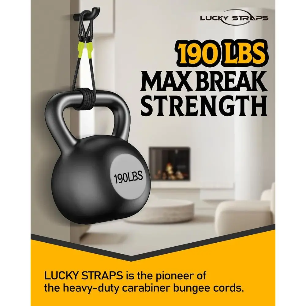 24 Inch Heavy-Duty Bungee Cords with 190lbs Break Strength for Outdoor, Cargo, Bike, Camping Uses