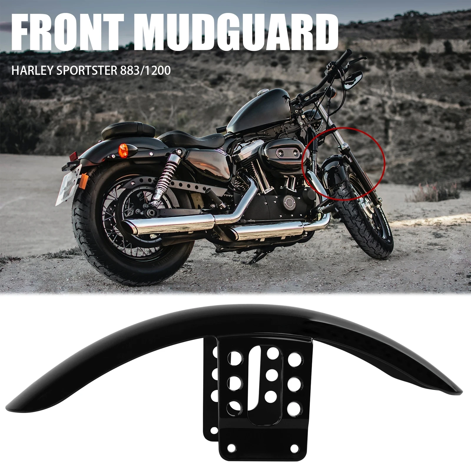 

Motorcycle ABS Plastic Front Fender Mudguard Cover Fit For Harley Sportster Iron 1200 XL 883 XL1200 48 72