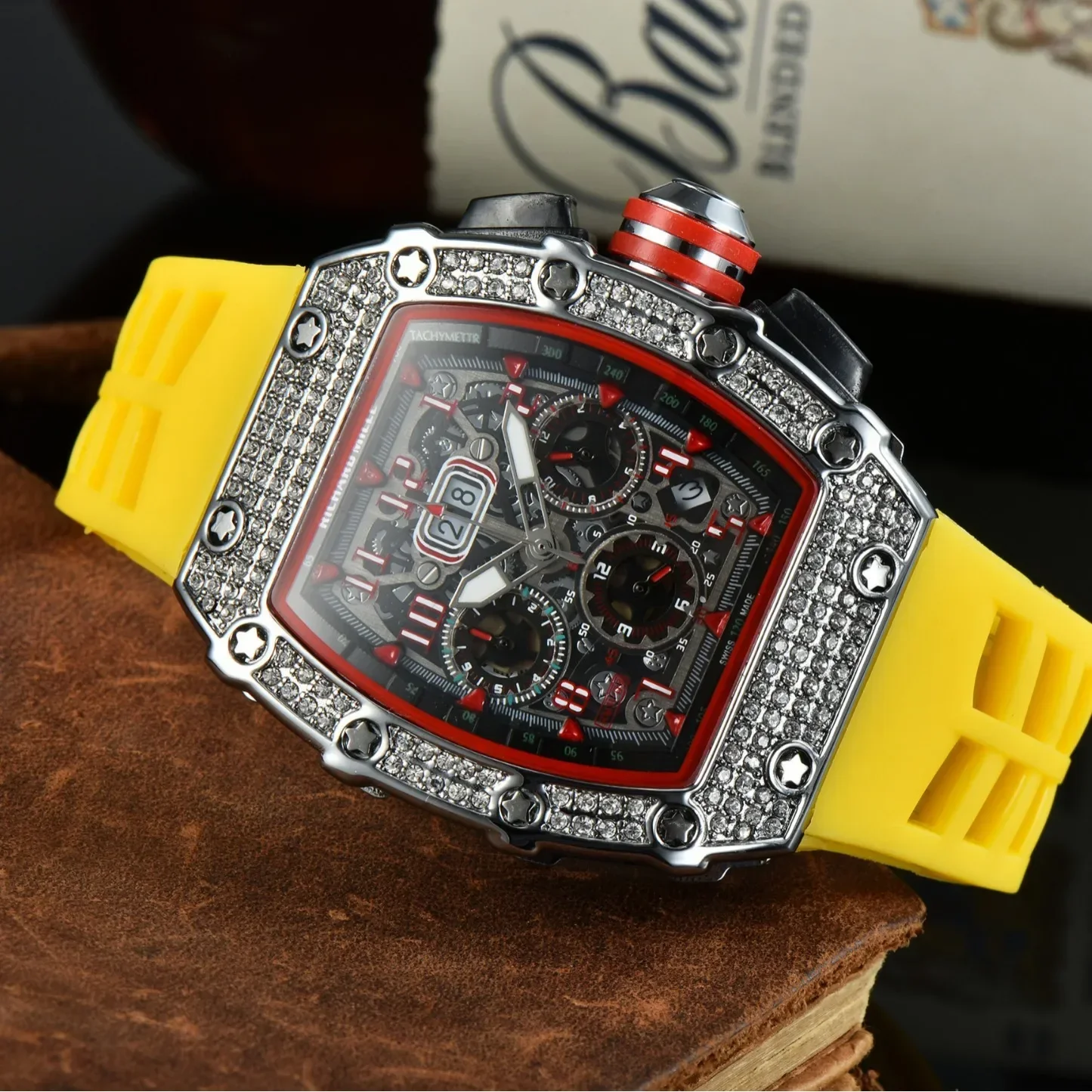 Jam Tangan Olahraga Bisnis Merek Mewah Multifungsi Pria 2025 Jam Tangan Berlian Kuarsa Tidak Biasa untuk Jam Tangan Pria Reloj Hombre