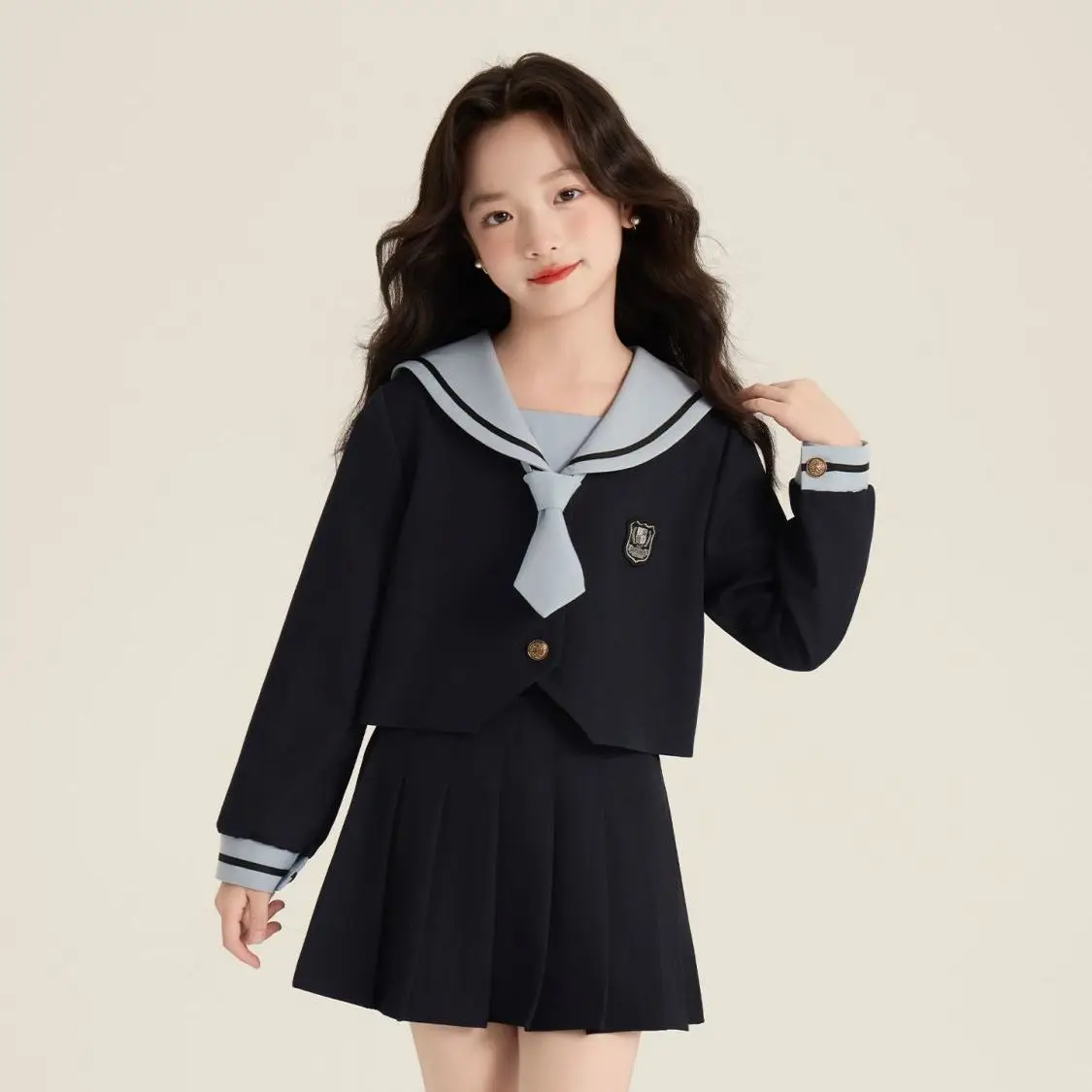 

Новые комплекты для девочек-подростков с длинным рукавом: пальто + юбка, элегантные костюмы в стиле принцессы, 5-12 лет