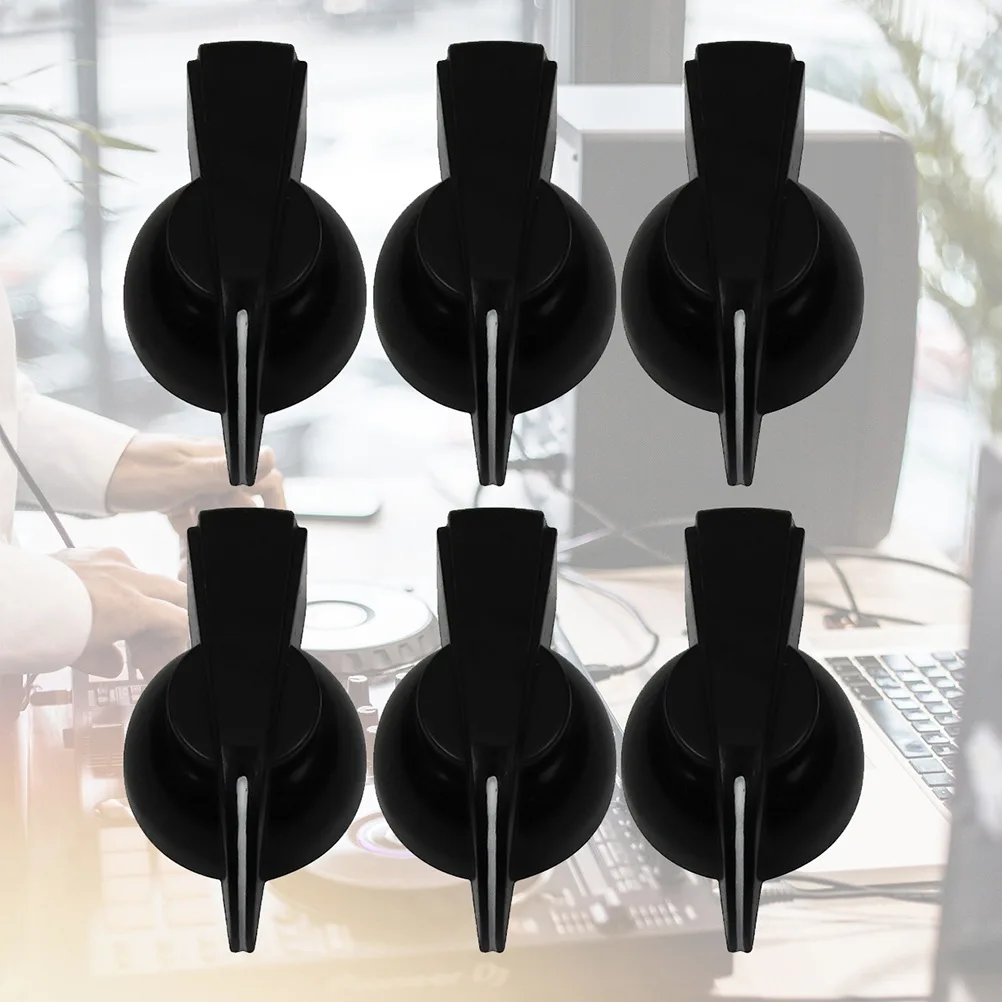 

6pcs Chicken Head Potentiometer Knob Guitar Replacement Durable Plastic Cap 6Mm Chic Novel Design Black