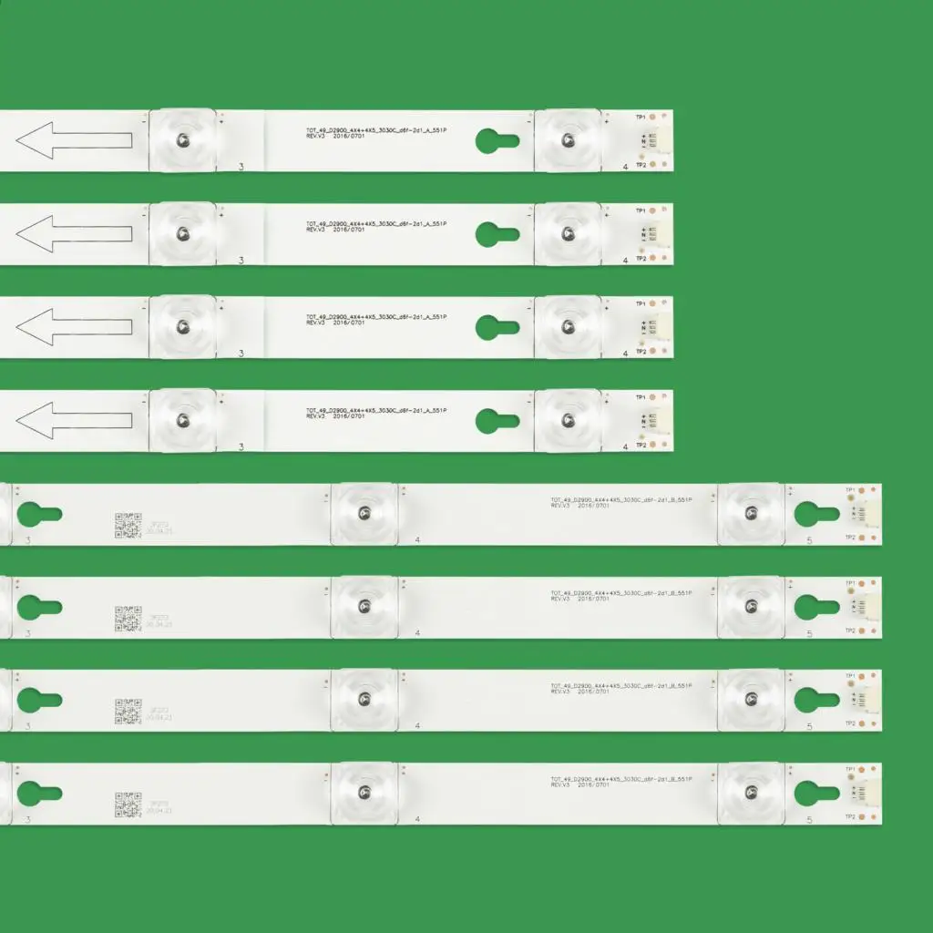 LED شريط إضاءة خلفي ل TCL 49 "التلفزيون L49P1A-F ShineOn 2D02900 2D02899 LVF490CSOT D49A620U LB4905-YH06 TOT_49_D2900_4X4 + 4X5_3030C
