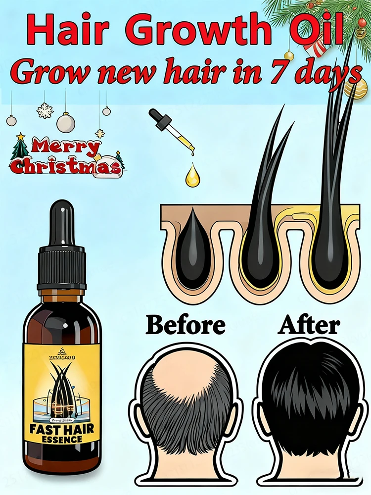

Stop hair loss in 7 days and grow natural hair in 15 days! Safe and gentle essential oil ingredients, easy to carry, and effecti