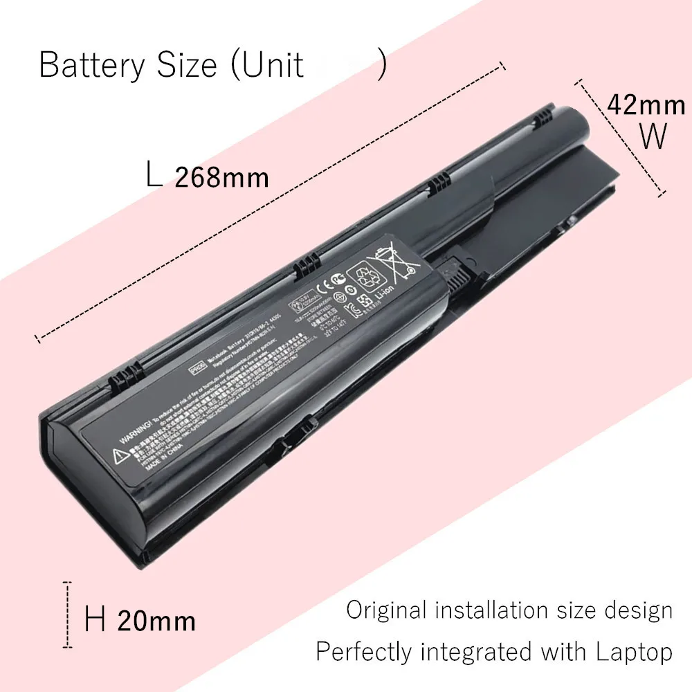 Batería del ordenador portátil para HP ProBook 4330s 4331s 4430s 4431s 4435s 4436s 4440s 4441s 4446s 4530s 4535s 4540s 4545s LC32BA122 PR06