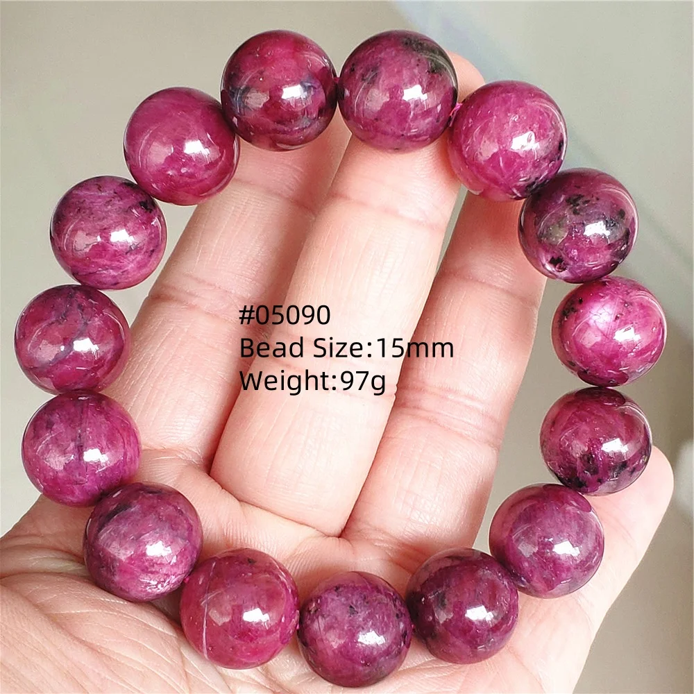

Natural Red Ruby Round Beads Stretch Bracelet 11.8mm Gemstone Women Men Ruby Best Gift Fine Jewelry AAAAA