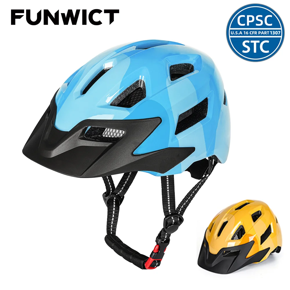 FUNWICT Kids Bicycle Helmet For Children Sports Safety Cycling Boys Girls Protection Cap MTB Balance Bike Roller Skating Helmets