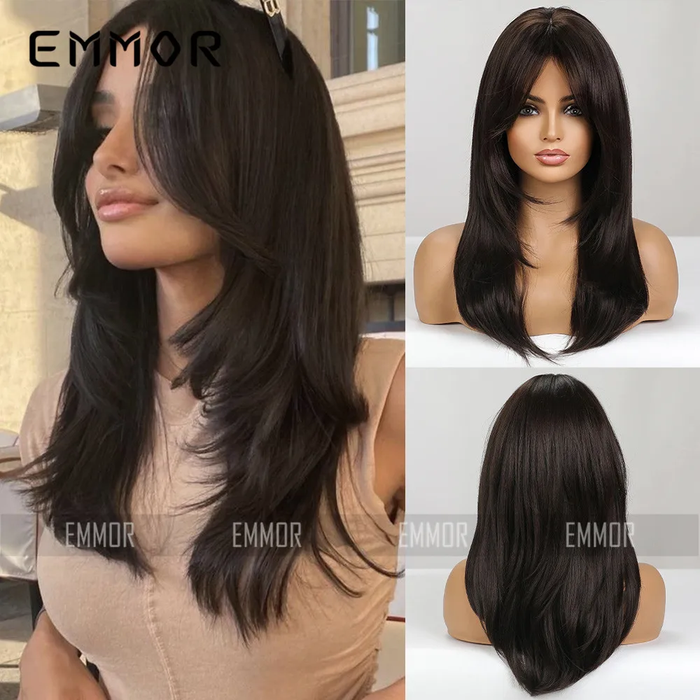 Women Full Wig Eight-shaped Bangs Ombre Gold Curly Hair Ends European American Style