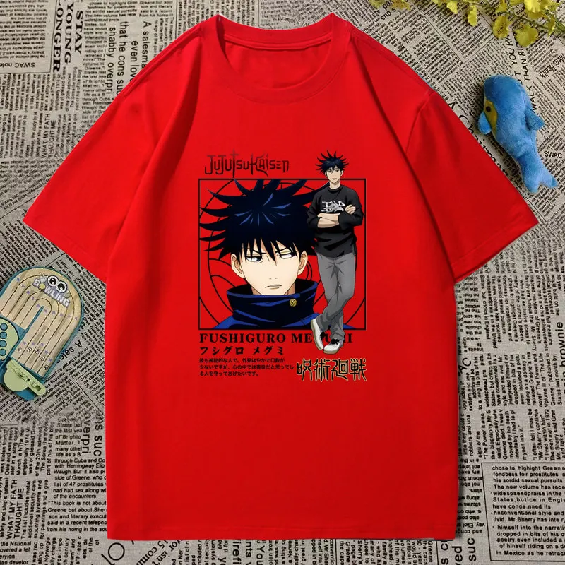 Japanese Charms Return To The Surrounding Anime Five Thread Awareness Cotton Printed New Summer Men's and Women's T-shirts