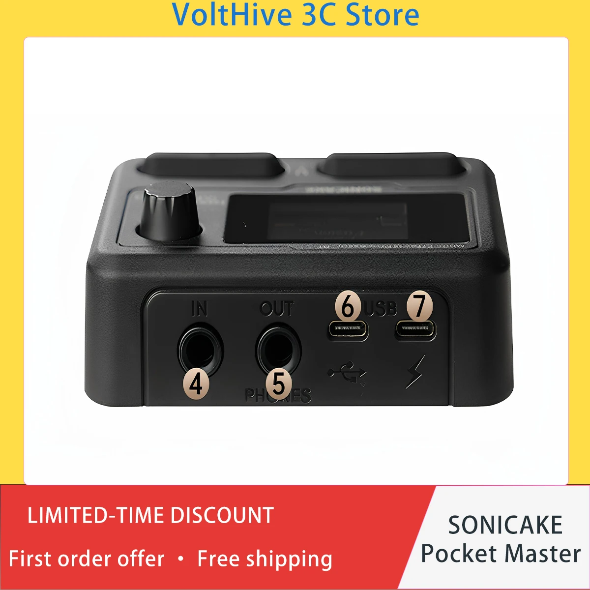 sonicake-pocket-master-amplificatore-per-chitarra-e-basso-con-modellatore-e-multi-effetti-display-lcd-177-caricamento-ir-usb-otg-looper-per-basso-e-chitarra-regalo-perfetto