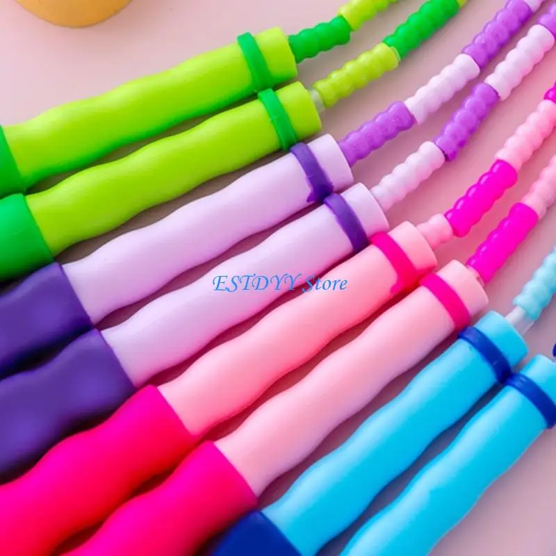 G6DE Adjustable Length Jump Rope Colorful Segmented Beaded Skipping Rope for Fitness