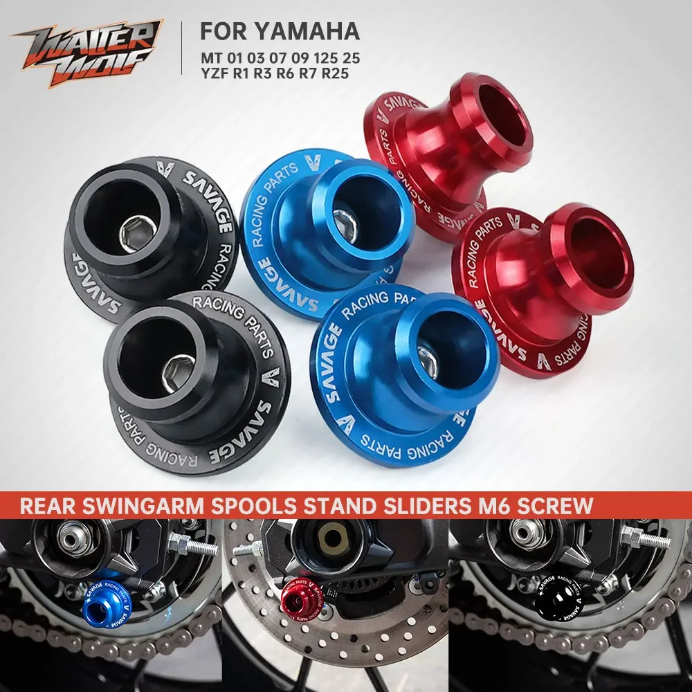 Motorcycle Swingarm Rear Spools Stand Screw Slider For Yamaha Tracer 7gt 9gt 700 900 /GT MT FZ FJ 01 09 10 25 YZF-R1 R6 R3 R25