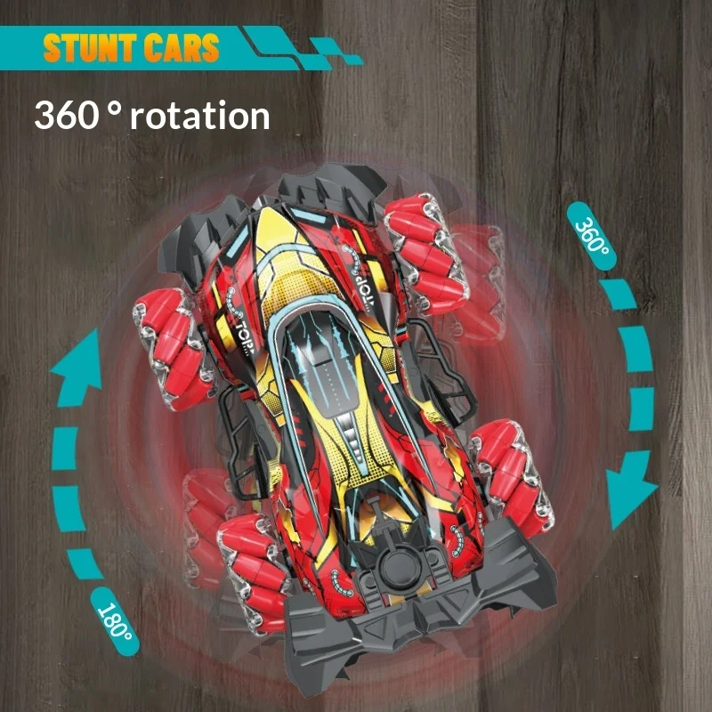 RC 스턴트카 4륜구동 스프레이 제스처 센싱 2.4G 무선 조종 자동차 LED 라이트 드리프트 스턴트 RC 자동차 남자아이 장난감