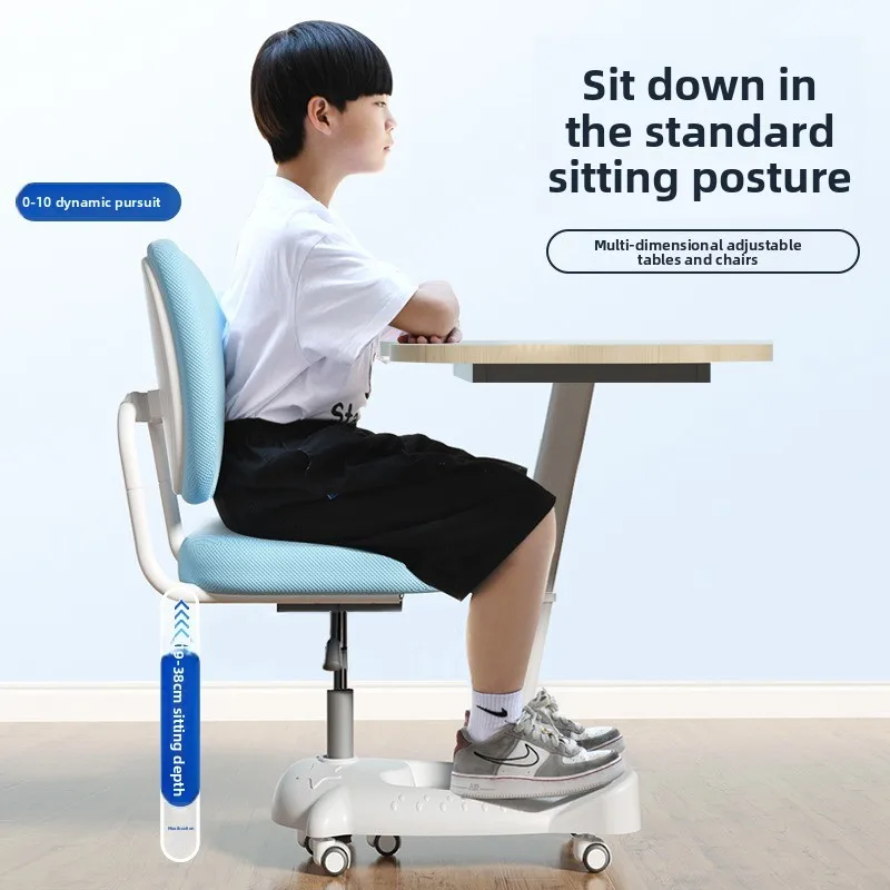 Wholesale removable integrated study table solid wood lifting table and chair set, primary school student desk