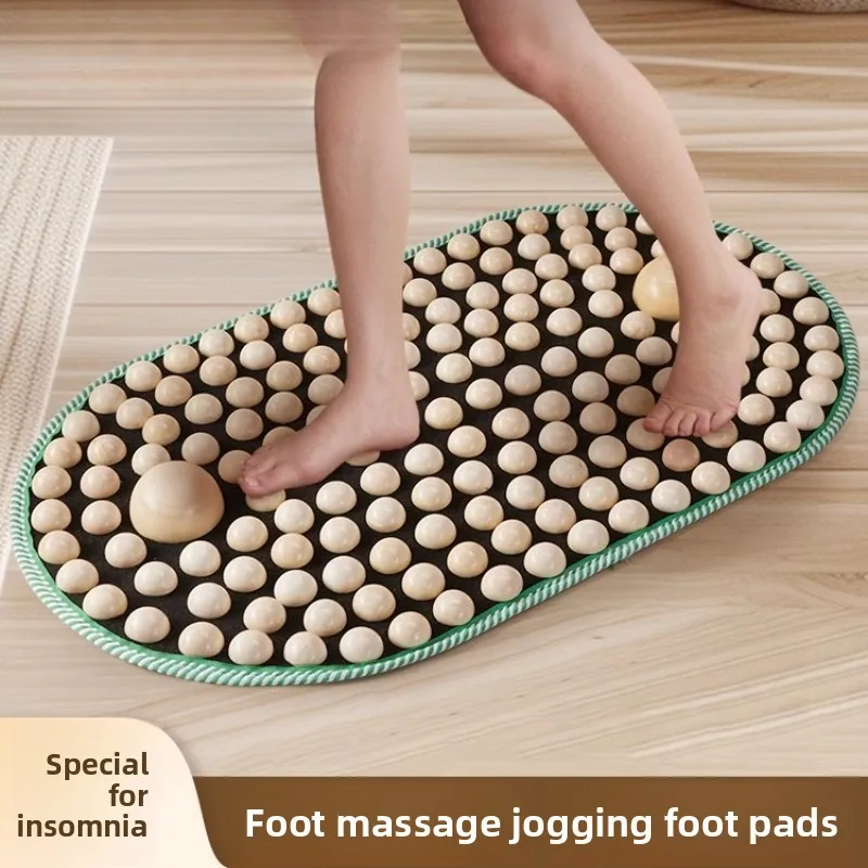Runway Type Design Jogging Pressure Board, Foot Massage Pad, Solid Wood Foot Sole Acupoints Indoor in-place Running Foot Pedal