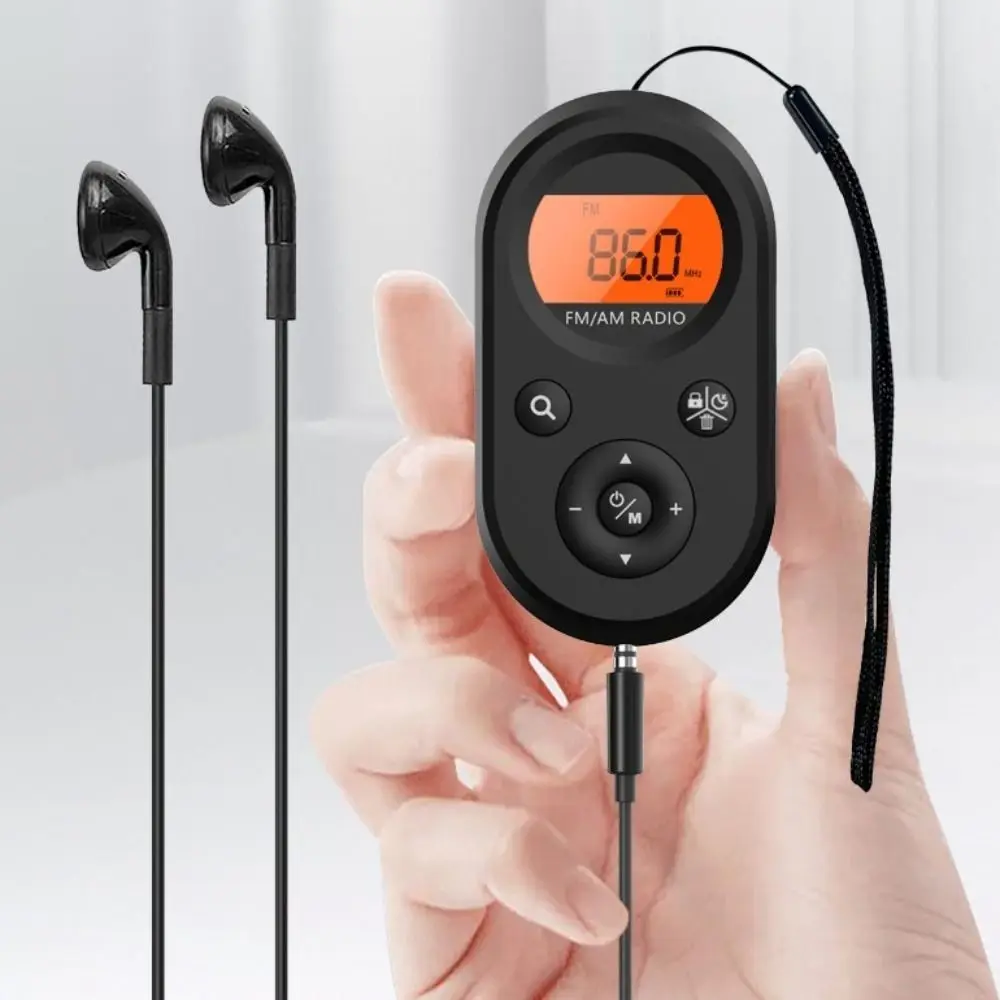 Mini Personal Pocket Radio Long Battery Life Best Reception Rechargeable AM/FM Radio Stereo Earphone Digital Trans