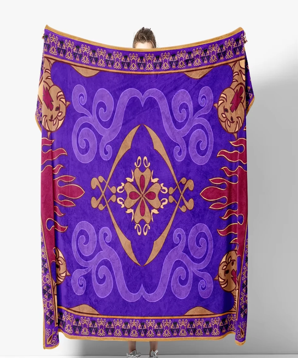 Aladdin 1992 Magic Carpet Printed Throw Blanket, Soft Fashion Blanket for Sofa Bed Home Decor
