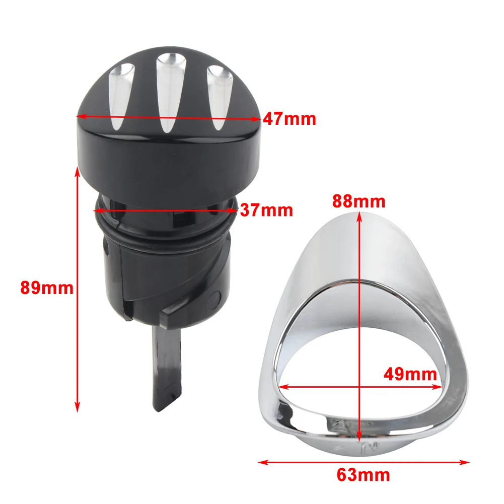 2Pcs Motorbike Right Battery Cover Trim Bezel W/ Oil Dipstick Tank Cap Plug For Harley Sportster XL 883 1200 Models 2004-2022