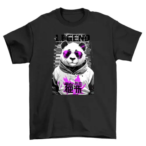 

Футболка аниме Legend Panda-раскройте милое! Забавная футболка, 100% хлопок, унисекс De