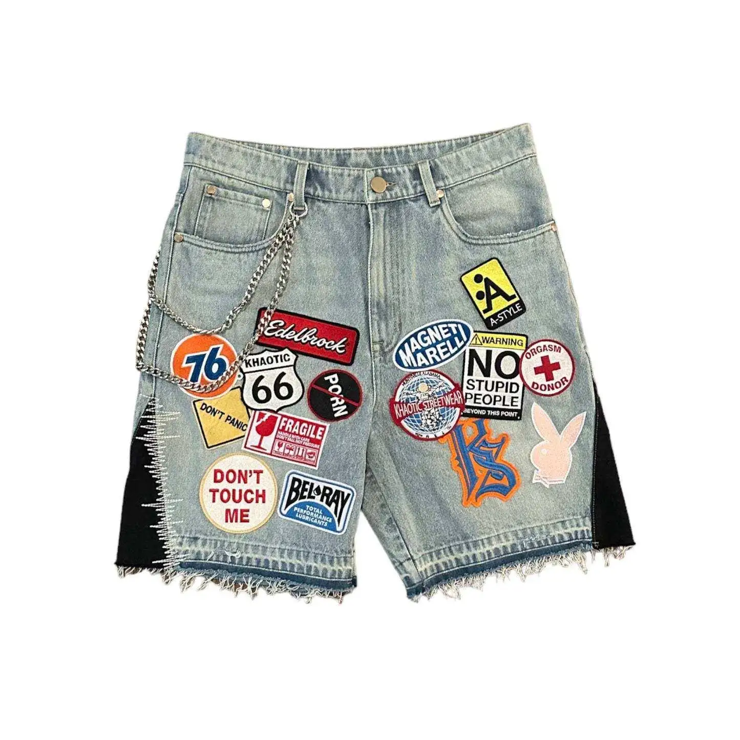 Calças Jeans Patchwork Y2K Streetwear de Cintura Baixa com Estampa de Desenho Animado Hip Hop para Homens e Mulheres, Calças ...