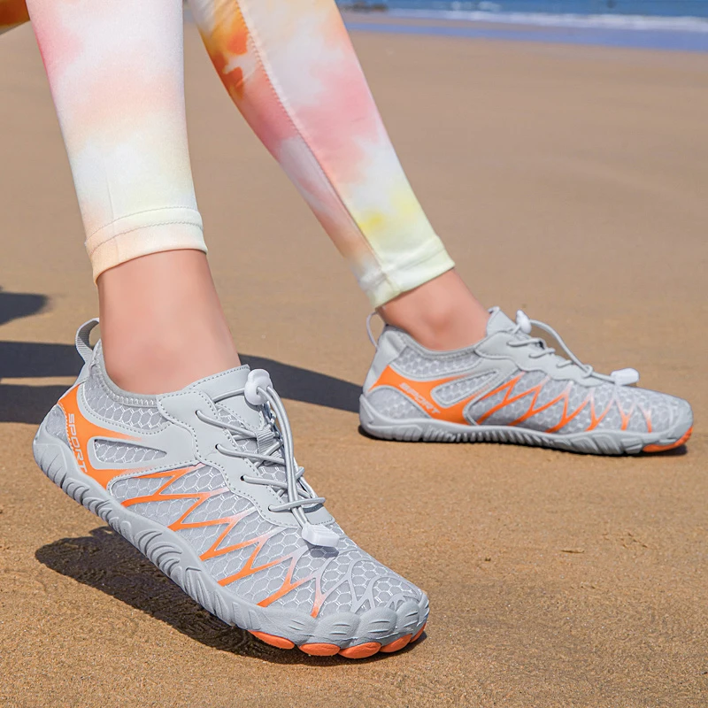 Mesh upstream shoes unisex lightweight quick-drying non-slip wear-resistant five-finger wading hiking shoes