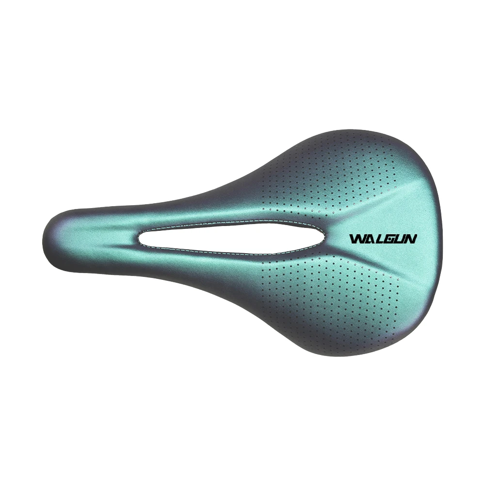 WALGUN Carbon Gradient Color Saddle - UltraLight 3K Carbon Fiber Leather Cushion for Men Women Racing Bike Accessories