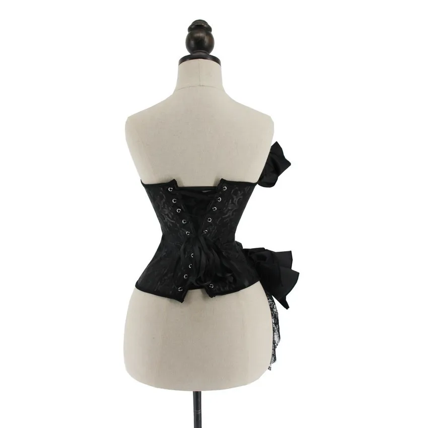 Corsetto Bustier Vintage di lusso donna pizzo floreale volant Jacquard Off spalla Masquerade corsetto Sexy Overbust Slim corsetto Korsett