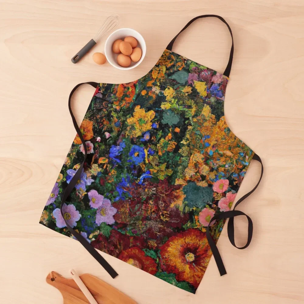 

Gustav Klimt Flower Garden Apron nail tech supplies Chef jacket men Things For The Home cleanings Apron