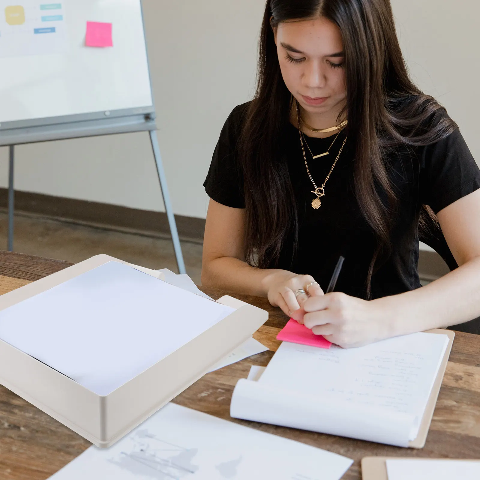 

Пластиковый настольный органайзер для документов, подставка для файлов, контейнер для хранения документов, органайзер для офиса