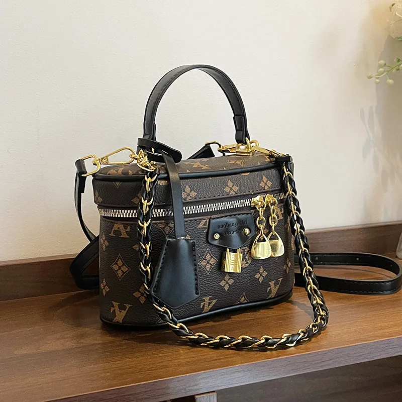 حقيبة دلو كلاسيكية مونوغرام، محفظة كروس خفيفة الوزن للنساء، حقيبة كتف مدمجة بمقبض علوي، حقيبة متعددة الاستخدامات ​