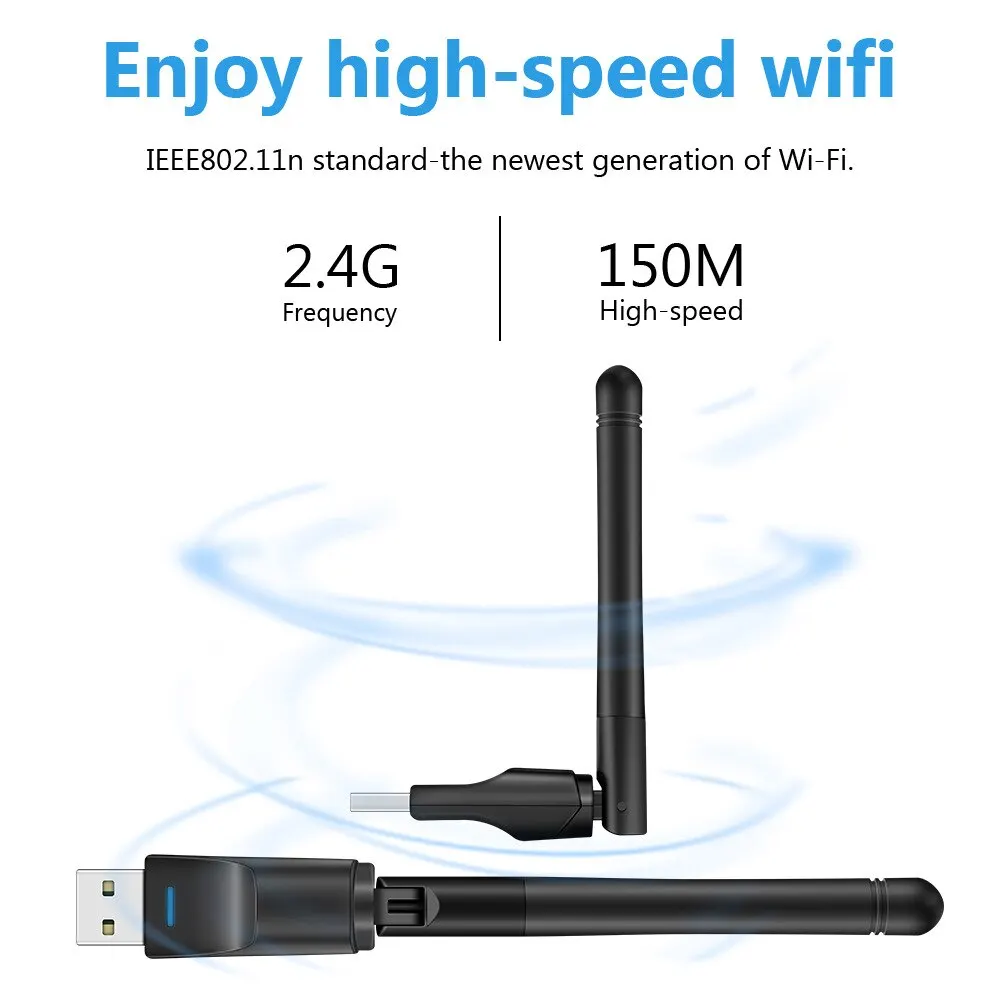 Wireless Network Card MT7601 USB WiFi Wireless Transmitter Set Top Box IPTV Wireless Receiver Wifi Antenna for Desktop Laptops