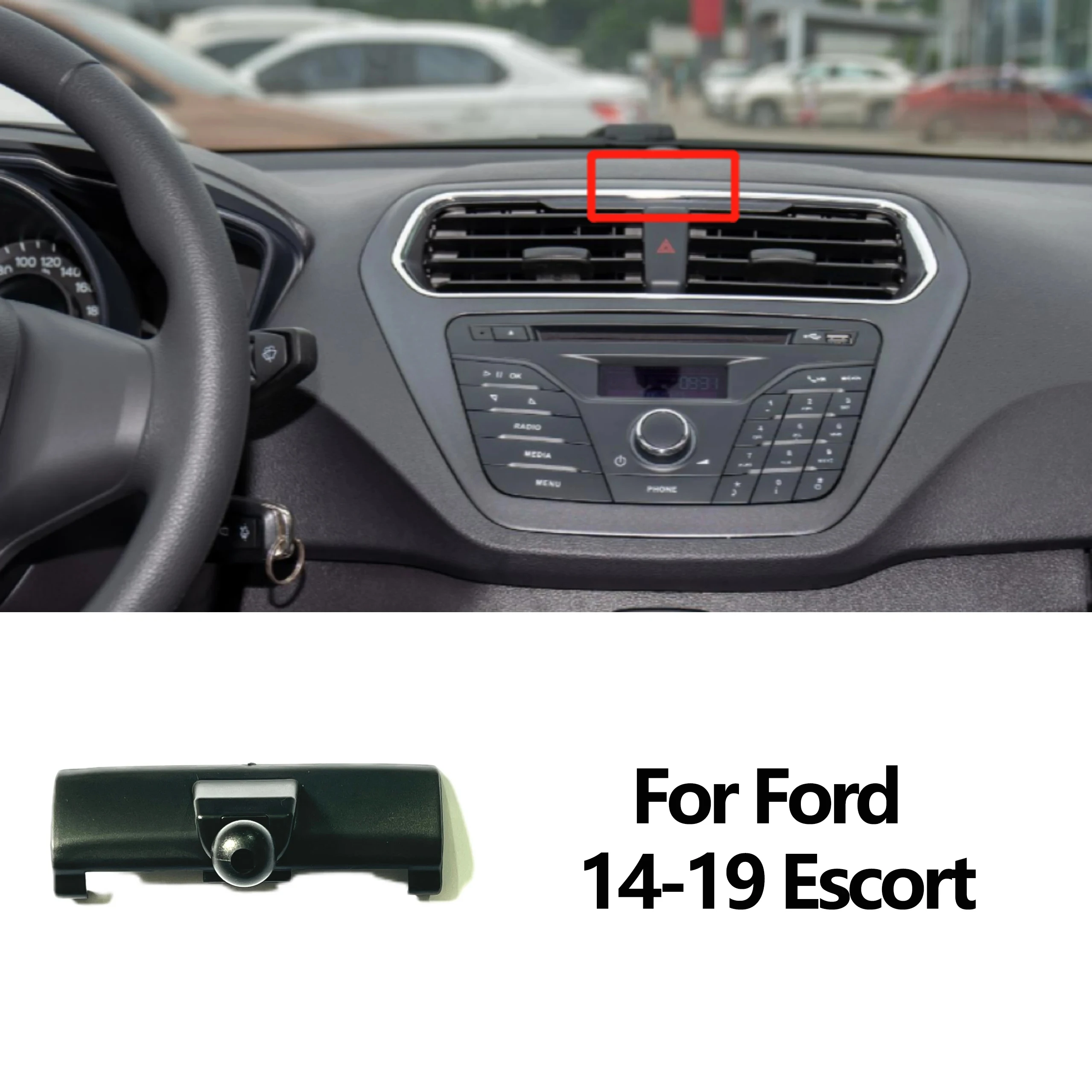 For Ford Focus Fiesta Kuga Mondeo Edge F150 Explorer Car Center Control Phone Stand 360 Degree Rotatable Mount Bracket Base