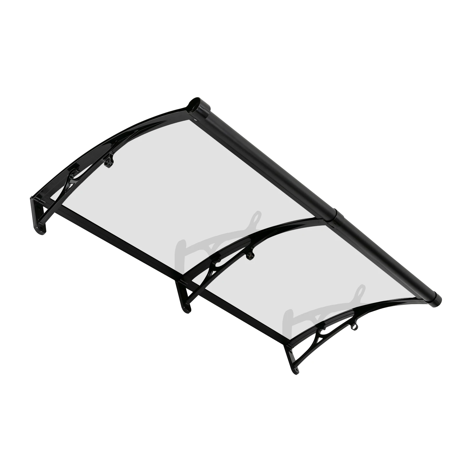 Vordach für Haustür 120 X 60 cm Transparentes Bogen-Vordach Aluminiumlegierungs-Halterung Maximallast 440,92 lbs Dach-Vordach Regenschutz – Detail 18