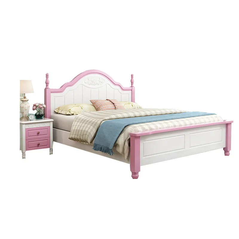 

Children's bed, boy American teen solid wood bed