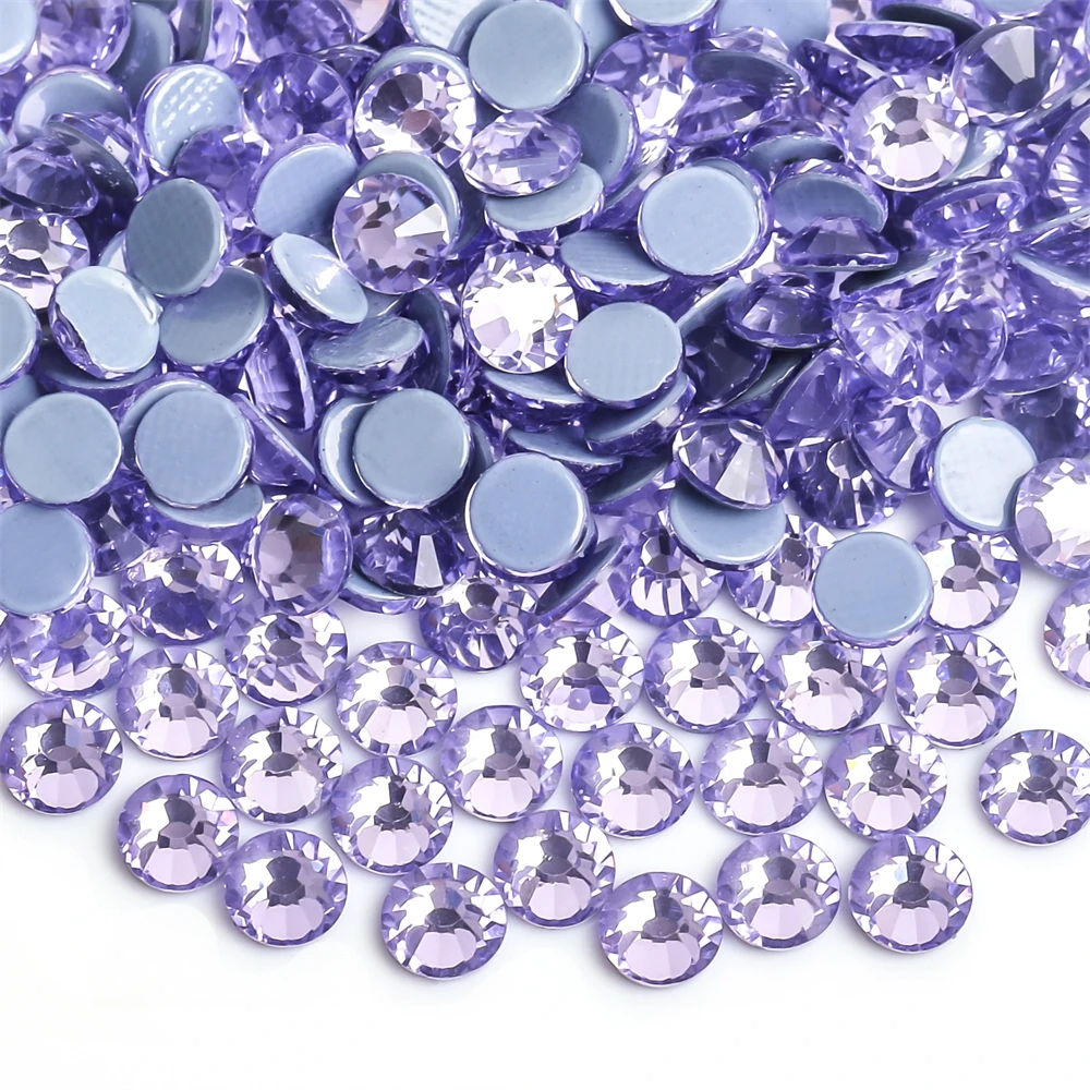 Viola chiaro/lavanda viola ferro su Strass/Strass di cristallo Hot fix Strass Nail Art cucito e decorazione del tessuto