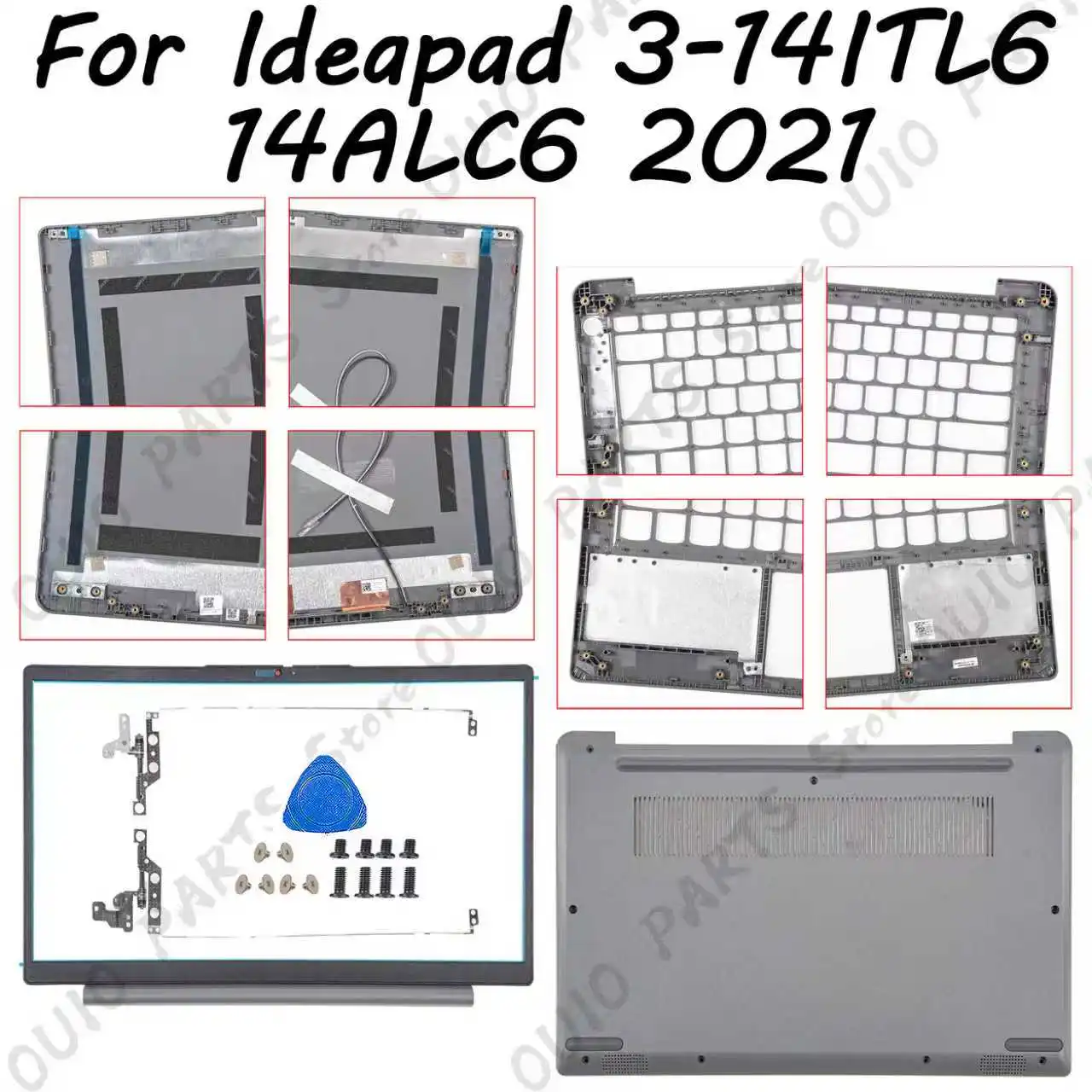 

New Housing For Idea.pad 3 14ITL6 3 14ALC6 2021 LCD Back Cover/Front Frame/Palm Rest/Bottom Top Lid AP21M000100 14.6inch