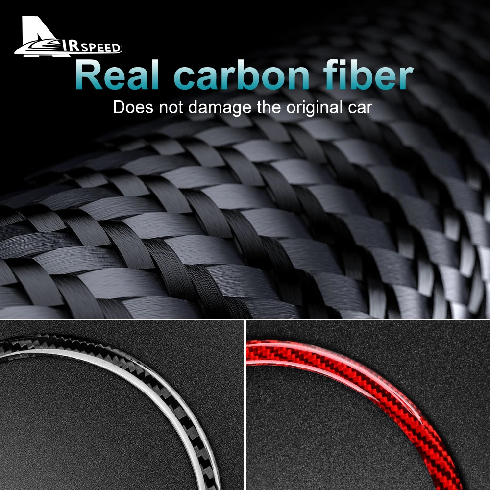 Real Hard Carbon Fiber Sticker For Fiat 500 Abarth 595 695 2008-2021 2022 2023 Car Steering Wheel Center Interior Accessories view 5
