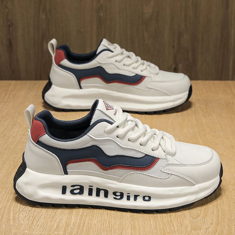 Skateboarding Shoes For Men Spring Breathable Casual Thick Sole Men's Sports Shoes Non-Slip Sneakers Outdoor Walking Shoe