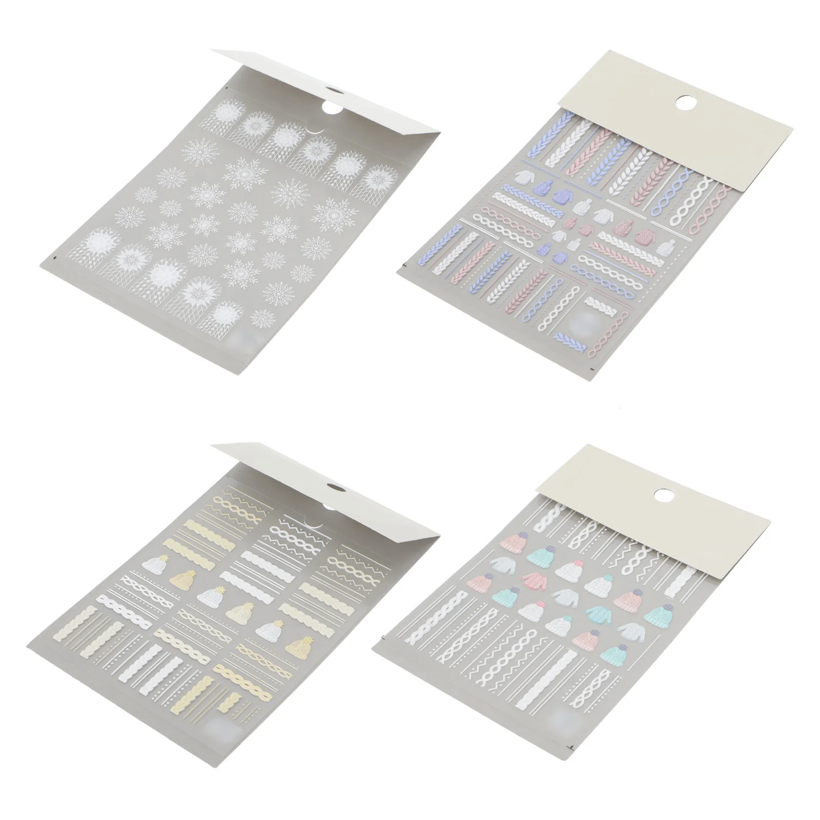 4Sets Nail Art Stickers Kerst Sneeuwvlok Trui Patroon Manicure Decoratie DIY Vingernagel Decals Kerst Stijl Nail Art Decoratie