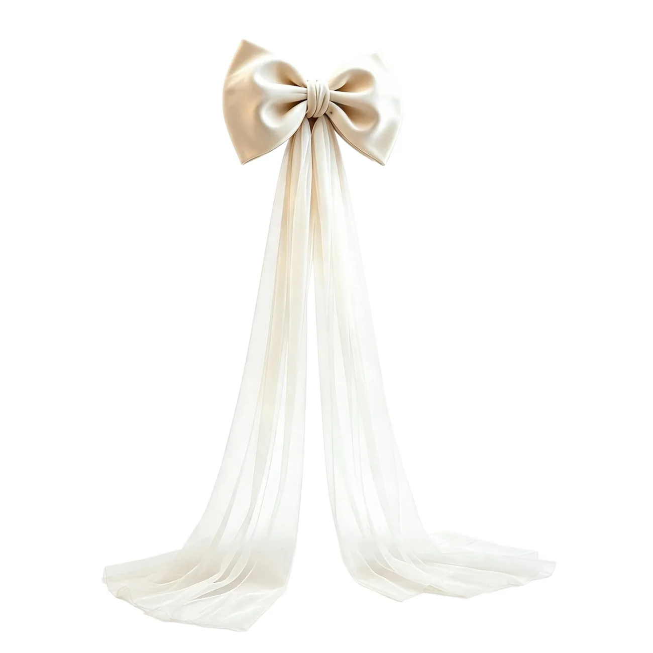 10pcs Giant Bow with Long Tulle Drapes For Christmas Wedding Backdrop Romantic Party Decoration Photography Prop Event Display
