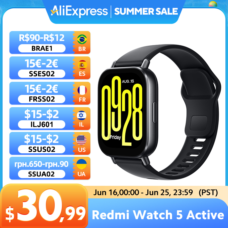 Global Version Xiaomi Redmi Watch 5 Active 2'' LCD display · up 18 days battery · Bluetooth® calling 140+ workout modes 470mAh