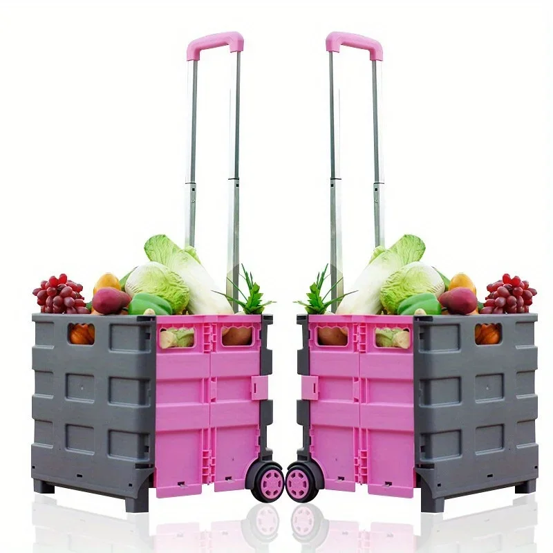 Portable outdoor trolley Dolly utility trolley foldable rolling shopping cart foldable mobile camping with wheels