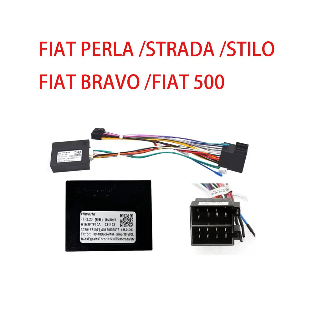 Car 16pin Wiring Harness Adapter Canbus Box Decoder Android Radio Power Cable For Fiat 500 BRAVO PERLA Fiorino Strada Stilo