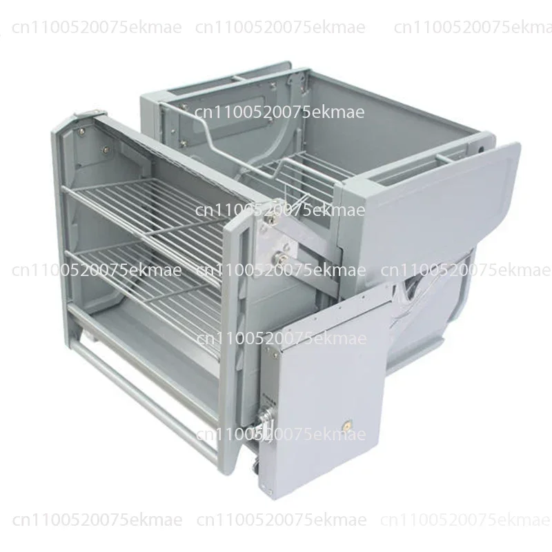 Refrigerator Top Cabinet Double Body Lifting Pull Basket Double Layer Hanging Cabinet Pull-down Elevator Kitchen Storage Rack
